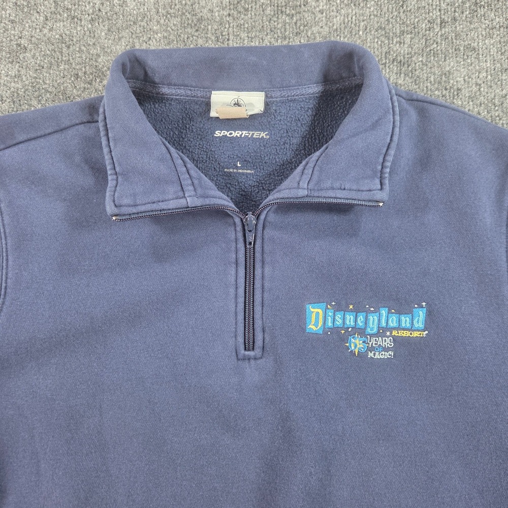 Disney Pullover Mens L 65 Years of Magic Navy Blue Quarter-Zip Sport-Tek